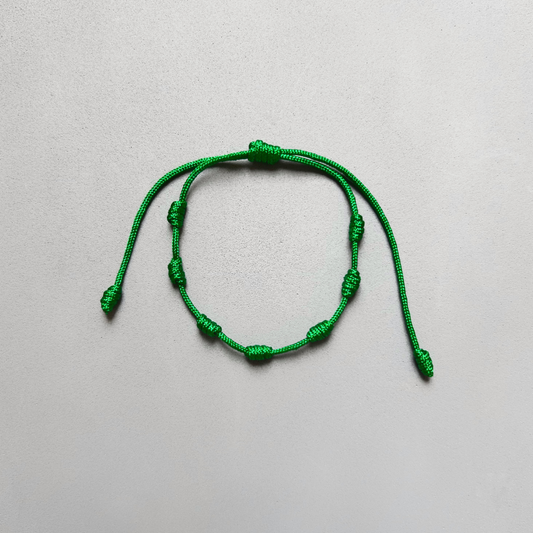 PULSERA DE 7 NUDOS VERDE