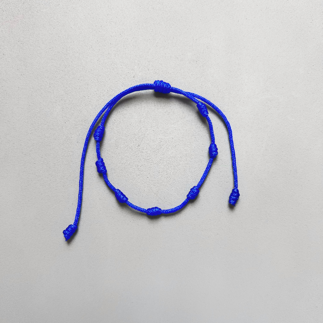 PULSERA DE 7 NUDOS AZUL