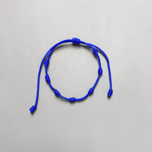 PULSERA DE 7 NUDOS AZUL